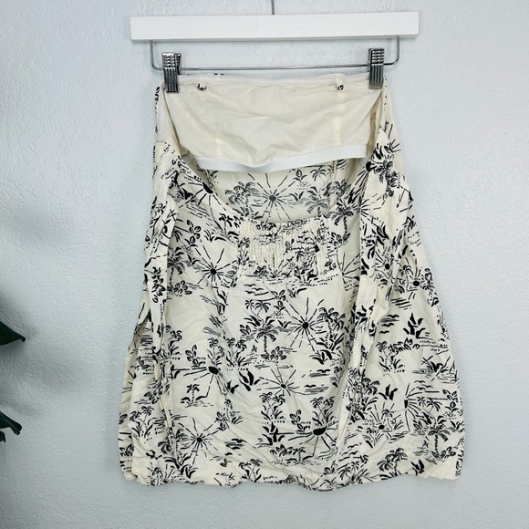 Free Peoplee This Is Love Black Icory Cream Linen Blend Strapless Tunic Top - Picture 9 of 10